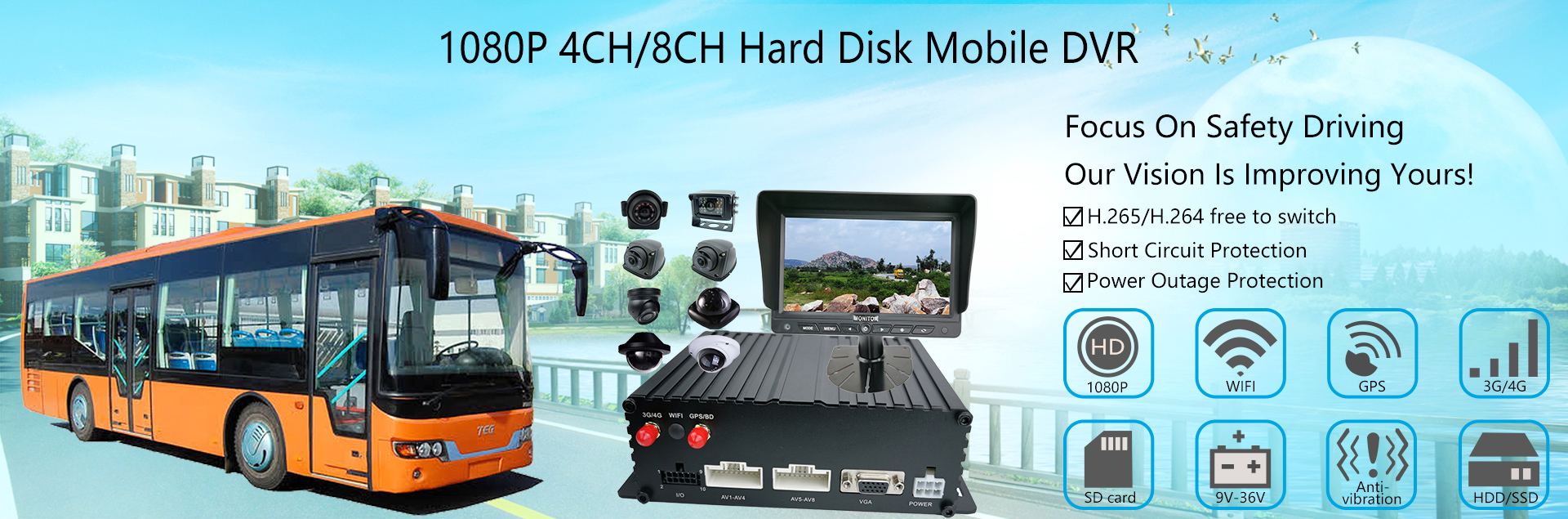 1080P Hard Disk Mobile DVR
